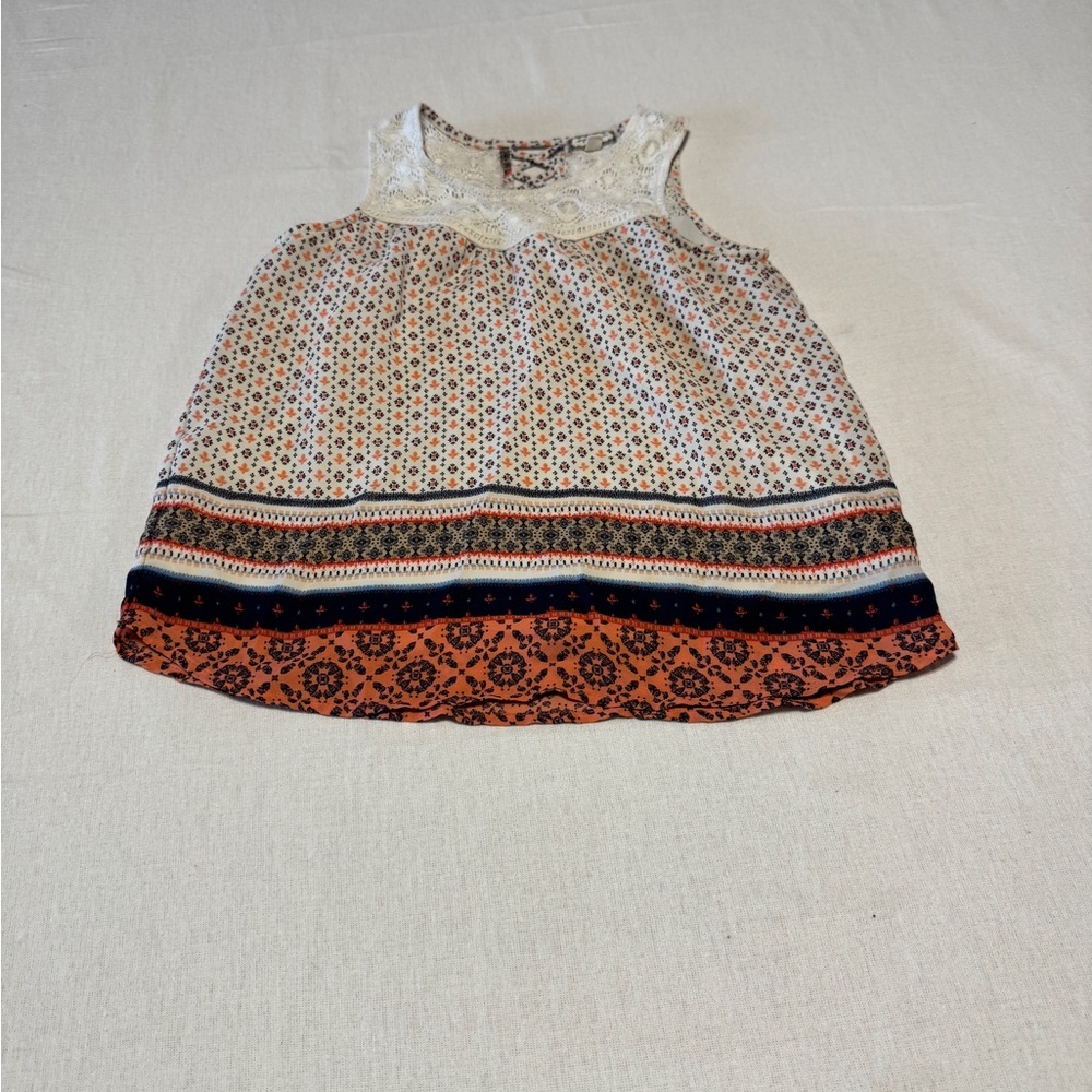 Sleeveless Patterned‎ Eyeshadow Girls' Size Medium  Multicolor Sleeveless Top